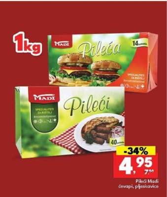 Pileći Madi ćevapi, pljeskavice