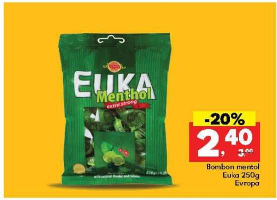 Bombon Mentol Euka, 250g