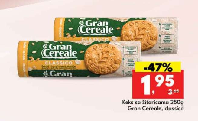 Keks sa žitaricama 250g Gran Cereale, classico
