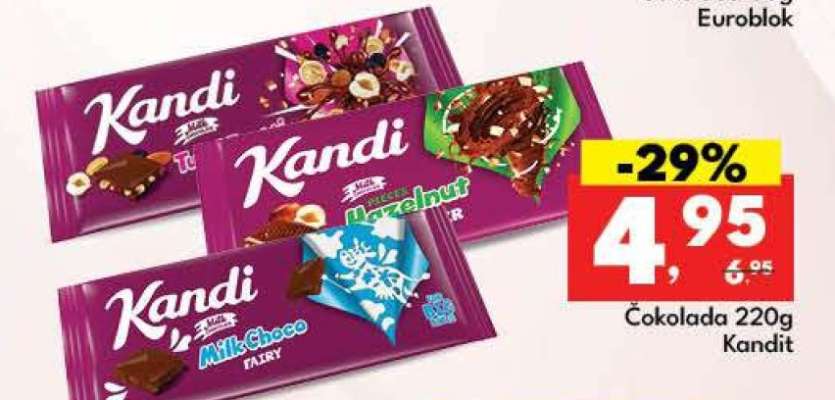 Čokolada 220g Kandit