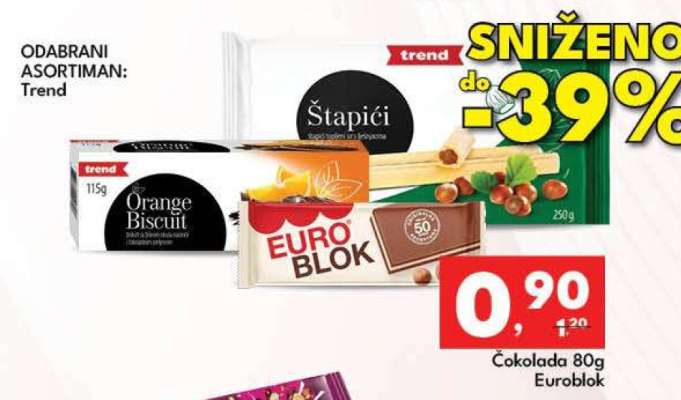 Čokolada 80g Euroblok