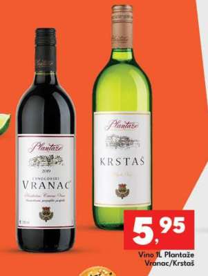 Vino 1L Plantaže Vranac/Krstaš