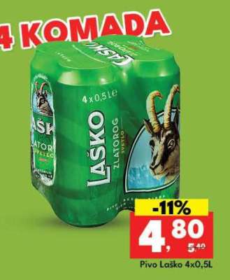 Pivo Laško 4x0,5l