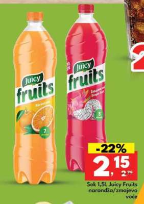 Sok 1,5l Juicy Fruits narandža/zmajevo voće