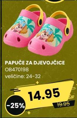 Papuče za djevojčice
