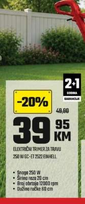 Električni trimer za travu 250 W GC-ET 2522 Einhell