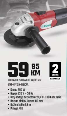 KUTNA BRUSILICA 600 W/115 MM