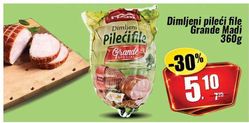 Dimljeni pileći file Grande Madi 360g