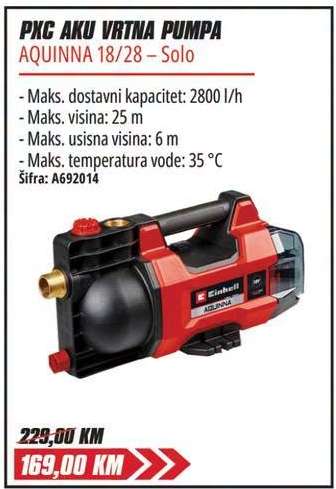 PXC AKU VRTNA PUMPA AQUINNA 18/28 – Solo