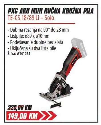 PXC AKU MINI RUČNA KRUŽNA PILA