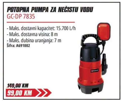 POTOPNA PUMPA ZA NEČISTU VODU GC-DP 7835