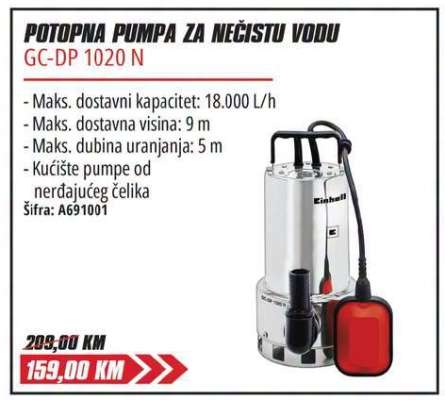 POTOPNA PUMPA ZA NEČISTU VODU GC-DP 1020 N