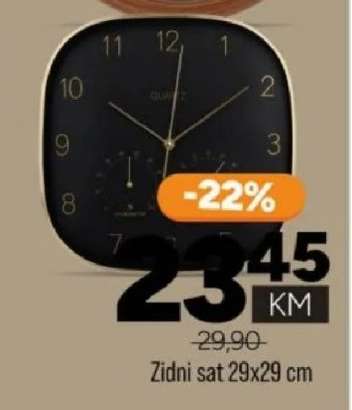 Zidni sat 29x29 cm