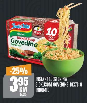 Instant tjestenina s okusom govedine 10x70 g Indomie