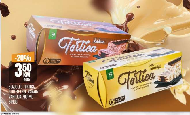Sladoled Tortica Gluten-Free Kakao/Vanilija 700 ml