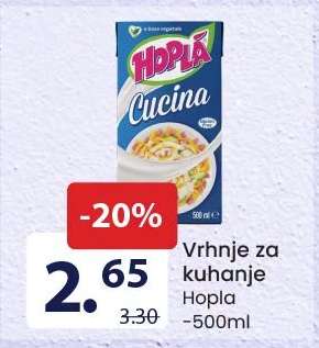 Vrhnje za kuhanje Hopla