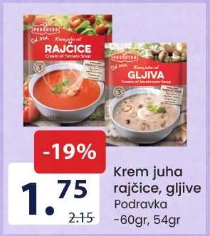Krem juha rajčice, gljive