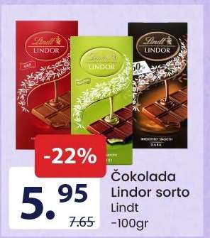 Čokolada Lindor sorto