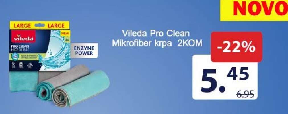 Vileda Pro Clean Mikrofiber krpa 2KOM