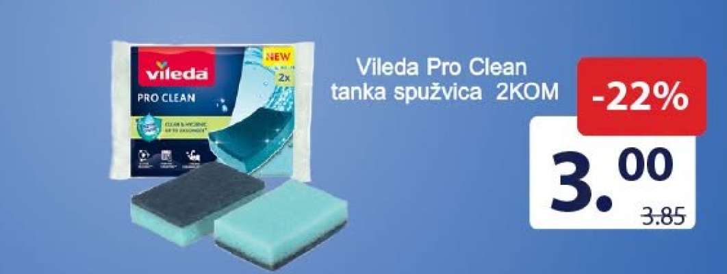 Vileda Pro Clean tanka spužvica 2KOM