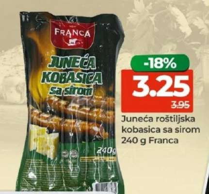 Juneća roštiljska kobasica sa sirom