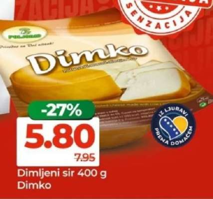 Dimljeni sir 400 g Dimko