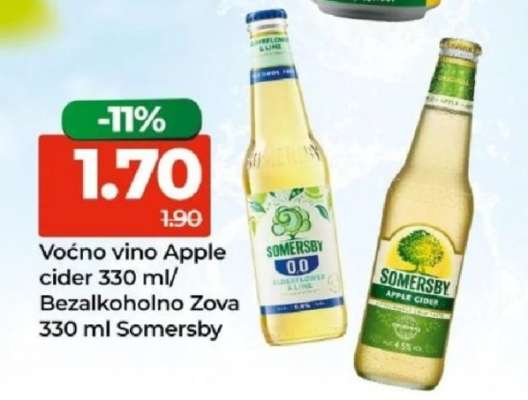 Voćno vino Apple cider 330 ml/ Bezalkoholno Zova 330 ml Somersby