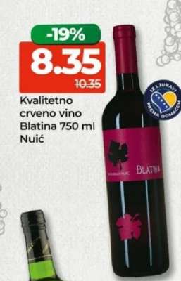 Kvalitetno crveno vino Blatina 750 ml Nuić