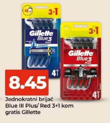 Jednokratni brijač Blue III Plus/Red 3+1