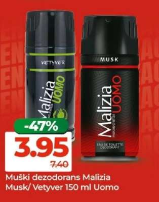 Muški dezodorans Malizia Musk/Vetyver 150 ml Uomo
