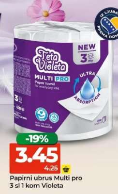 Papirni ubrus Multi pro 3 sl 1 kom Violeta