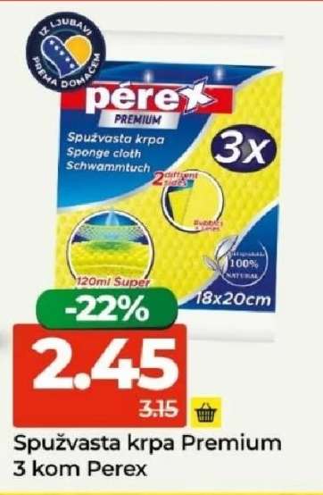 Spužvasta krpa Premium 3 kom PEREX
