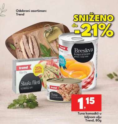 Tuna komadići u biljnom ulju Trend, 80g