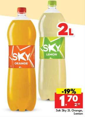 Sok Sky 2L Orange, Lemon
