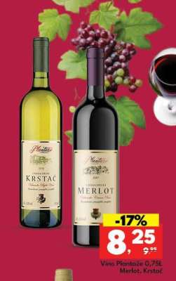 Vino Plantaže 0,75L Merlot/Krstač