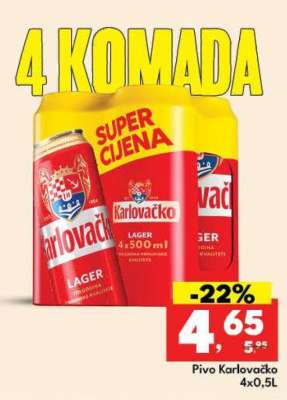 Pivo Karlovačko 4x0,5L