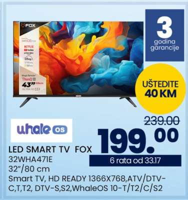 LED SMART TV FOX 32WHA471E