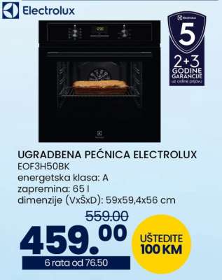 UGRADBENA PEĆNICA ELECTROLUX EOF3H50BK