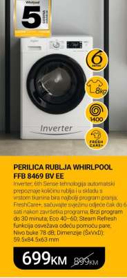 PERILICA RUBLJA WHIRLPOOL FFB 8469 BV EE