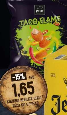 Kikiriki kuglice chili/taco 100 g Pinar