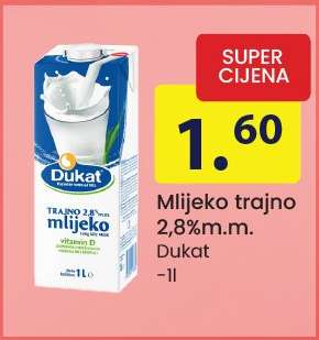 Mlijeko trajno 2,8%m.m.