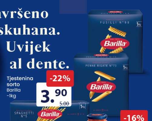 Tjestenina sorto Barilla - 1kg