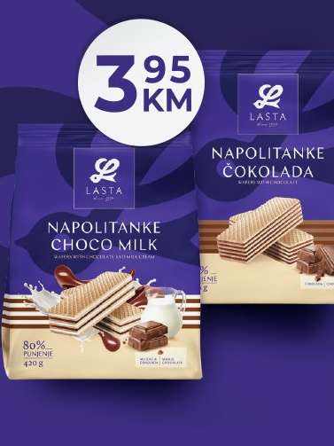 Lasta Napolitanke Choco Milk i Čokolada