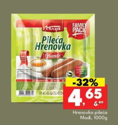 Hrenovka pileća Madi, 1000g