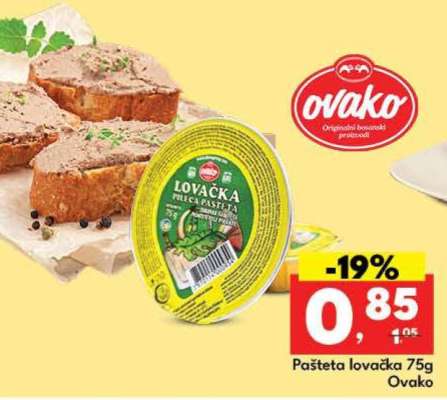 Pašteta lovačka 75g Ovako
