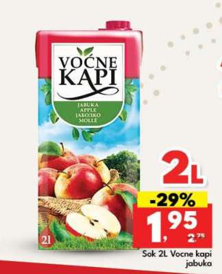 Sok 2L Voćne kapi jabuka