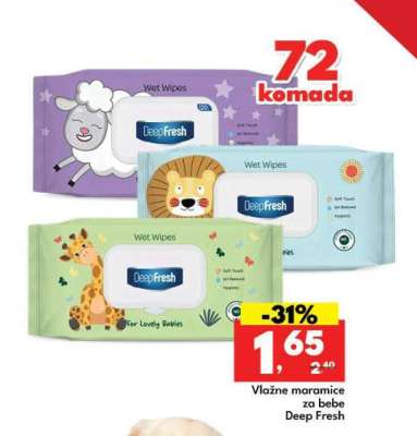 Vlažne maramice za bebe Deep Fresh