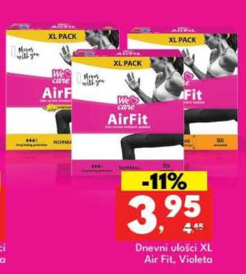 Dnevni ulošci XL Air Fit, Violeta