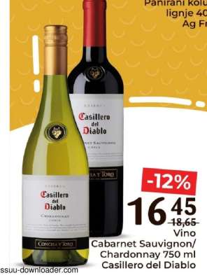 Vino Cabernet Sauvignon/Chardonnay 750 ml Casillero del Diablo