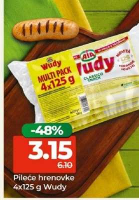 Pileće hrenovke 4x125 g Wudy